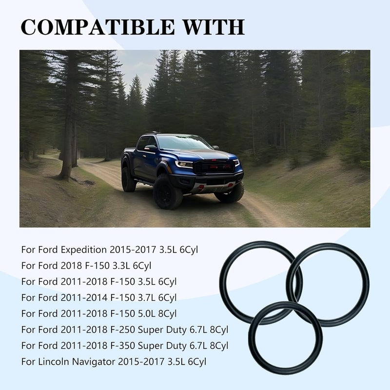 AOPMJELY طقم 9 قطع 926-168 لخرطوم المبرد وصمام تي لتبريد السائل، حلقات O متوافقة مع فورد F-150 (2011-2018)، F-250، 350، 450، 550 سوبر ديوتي، موستانج ونماذج لينكولن - متوقف - Image 5